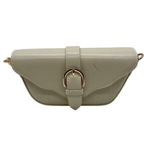 MMs Brands Cream Faux Leather Baguette-Style Shoulder Bag